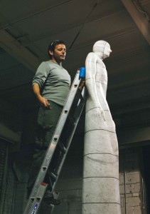 Sculptor L’Oriano Galloni at his studio in New York City. 